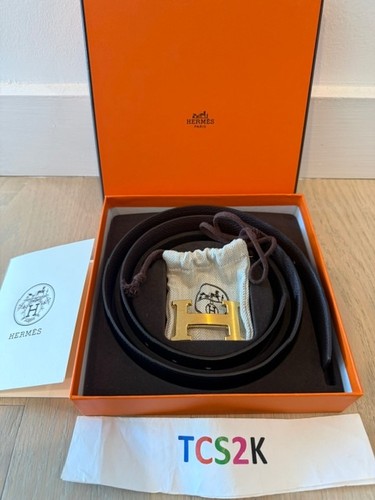 Authentic hermes black leather - black,