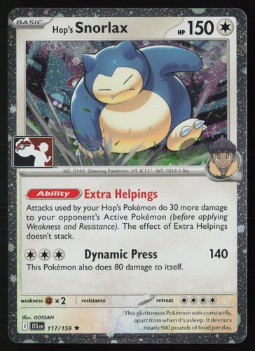 Pokemon hop snorlax 117 - hop's, 117/159