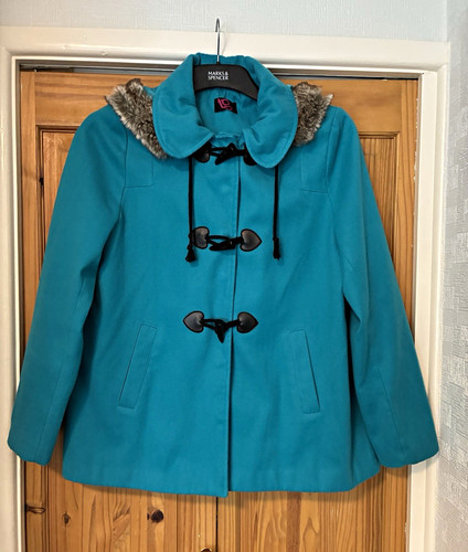 Women blue duffle toggle - tg,
