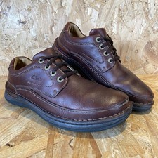 Clarks Nature Three Active Air Brown Leather Derby Shoes - Men's UK 7 G