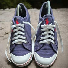Pony Ralph Lauren Vaughn Canvas Trainers Uk Size 7.VGC!