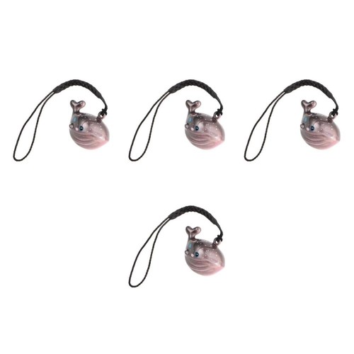 Cartoon whale bell pendant - cartoon,