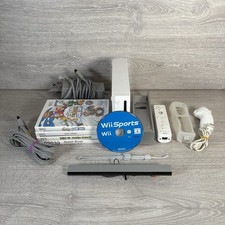 Nintendo Wii Sports Bundle White Console Wires Controller 5 Games Tested Working