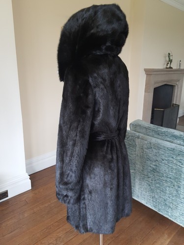 Mink jacket coat hood - size, s
