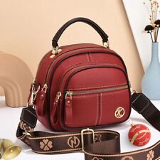 Adjustable Leather Crossbody Bag Multi Compartment Large Capacity Handbag
