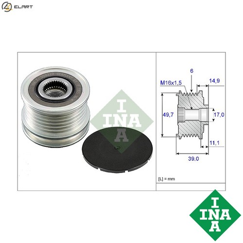 Alternator freewheel clutch - alternator,