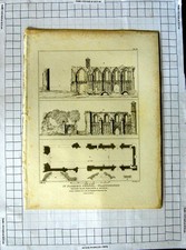 Original Old Antique Print