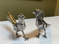 Vintage Large pair of heavy Silver Plated Pheasants poss. French/ Italian