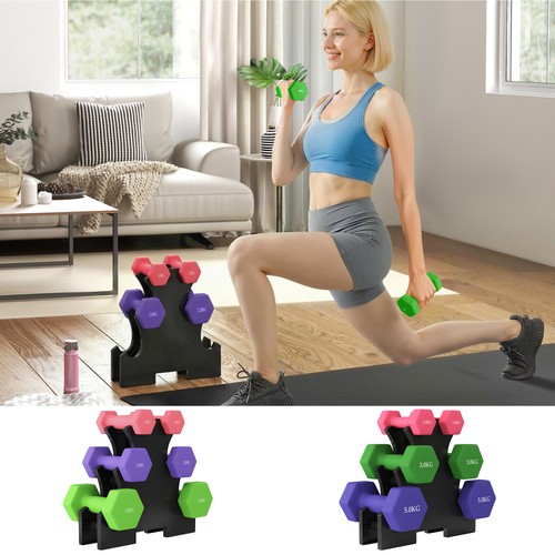 Hex dumbbells set with - dumbbells,