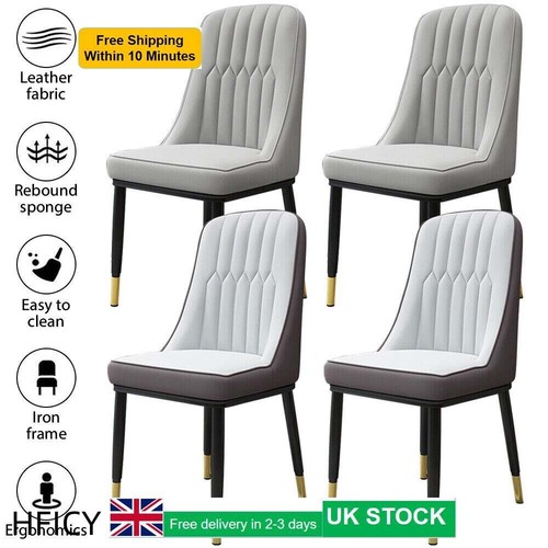 Faux leather dining chairs - 2-8,