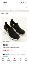 DKNY Black Mesh Heeled Trainers Women - UK Size 5
