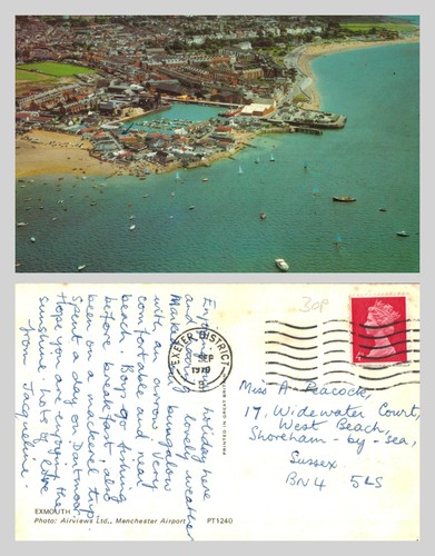 Vintage postcard aerial view - vintage,