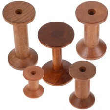  5 Pcs Vintage Wood Bobbins