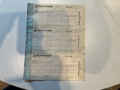 Laker airways ticket stubs - laker,