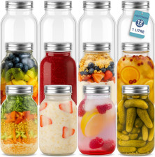 Glass Mason Jars with Lids 1L