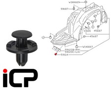 8x Front Arch Liner Clips 59114AG000 Fits: Subaru Impreza WRX STi 07-14