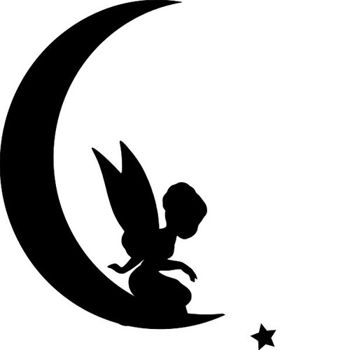 Fairy moon stencil - moon,