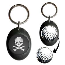 Distressed Skull and Crossbones Golf Ball Marker Key Ring (43mm x 33mm)