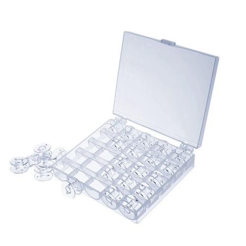 Clear plastic bobbin spools - plastic,
