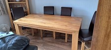 Oak Furniture Land Solid Oak Mantis Dining Table and 4 Chairs Collection Only