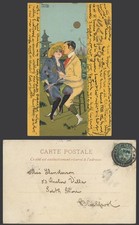 Raphael Kirchner Artist Signed 1903 Old Postcard San Toy, Pagoda Chinese Musical