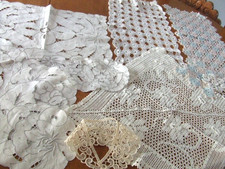 Vintage Lot of 14 Creamy White/ White/ Beige Hand / Machine Embroidered Doilies.
