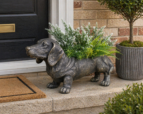 Dachshund dog planter mgo - dachshund,