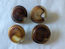 4 Vintage Shank Buttons brown Large Coat Buttons 32mm