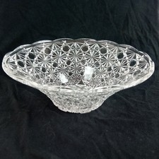 Pretty Crystal Cut Glass Fruit Bowl - Large 25cm Diameter - Very Good Condition