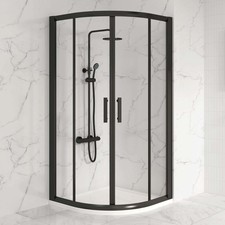 Matt black quadrant shower - matt,