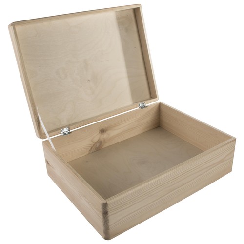 Large wooden box with lid - large,