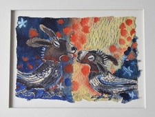 Quirky Andrew Waddington Original Watercolour Painting Cornish Art