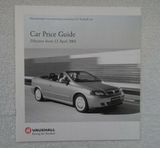 Vauxhall Price Guide brochure 2001 - 31 pages - VX220, Astra, Convertible, Omega