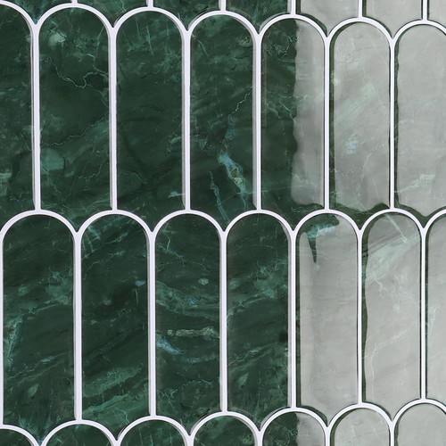 Green fish scale tile - 16,
