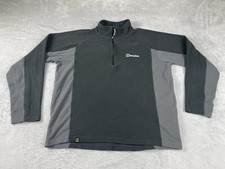Berghaus Fleece Jacket Size Large Polartec 1/4 Zip Black Outdoor Hiking