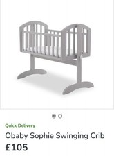 Obaby Sophie Swinging Crib, Paid £130 with mattress & bedding. Can Be Collected.