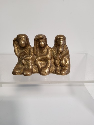 Vintage brass wise monkeys - vintage,