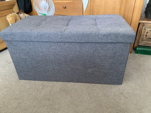 Grey tufted fabric rectangular - grey,