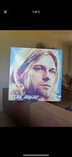 Large Handmade Kurt Cobain Canvas With Nirvana Lyrics- One Of A Kind.