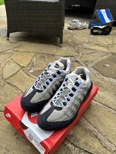 Men’s Vintage 2005 Nike Air Max 95 Ice Blue Aluminium Trainers Size 8.5