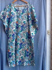 Tropical Print Handmade Cotton MuuMuu Fabulous Summer Dress or Beach Cover-Up
