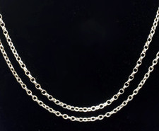 2 Sterling Silver Belcher Chains – 21" Italian Hallmark & 20¼" 925 - Great Gift!