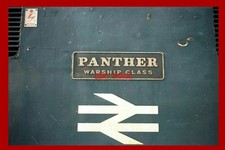 PHOTO  WARSHIP CLASS LOCO PANTHER NAMEPLATE