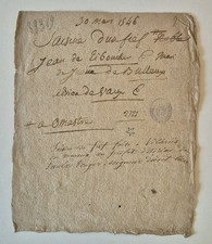 French Document 1546 Saisine De Fief - De Vaux - Villerois - France History