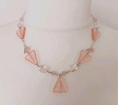 Retro silver tone pink - tone,