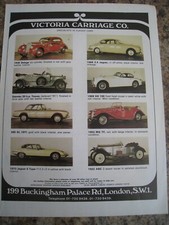 VICTORIA CARRIAGE CO CLASSIC CAR STOCK LIST LONDON ADVERT APPROX A4 SIZE file 16