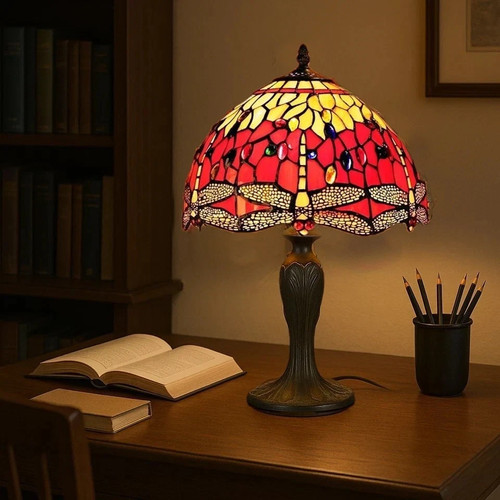 Stained glass tiffany table - glass,