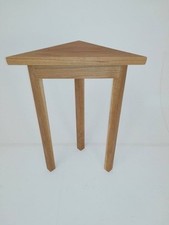 solid oak corner table side