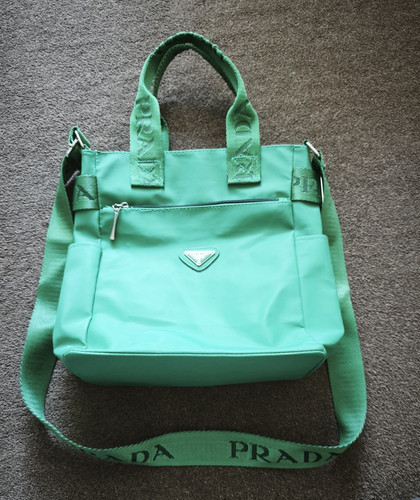 Prada green nylon tote - prada,