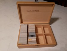 VINTAGE WOODEN 35mm PHOTO SLIDEBOX, CENTRAL AUSTRALIA AND NEWZEALAND FLOWERS.